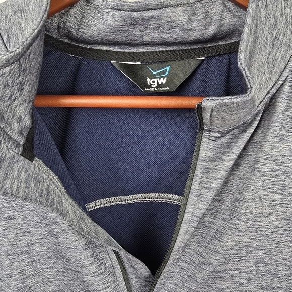 TGW Quarter Zip Pullover Lightweight Shirt Jacket Blue Gray Mens Size L Preppy - Picture 4 of 11